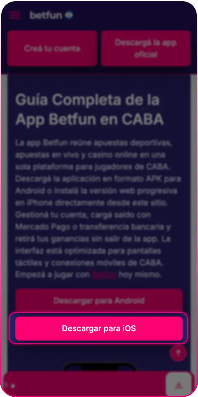 Abrí este sitio desde Safari para iniciar el proceso en tu iPhone o iPad.
