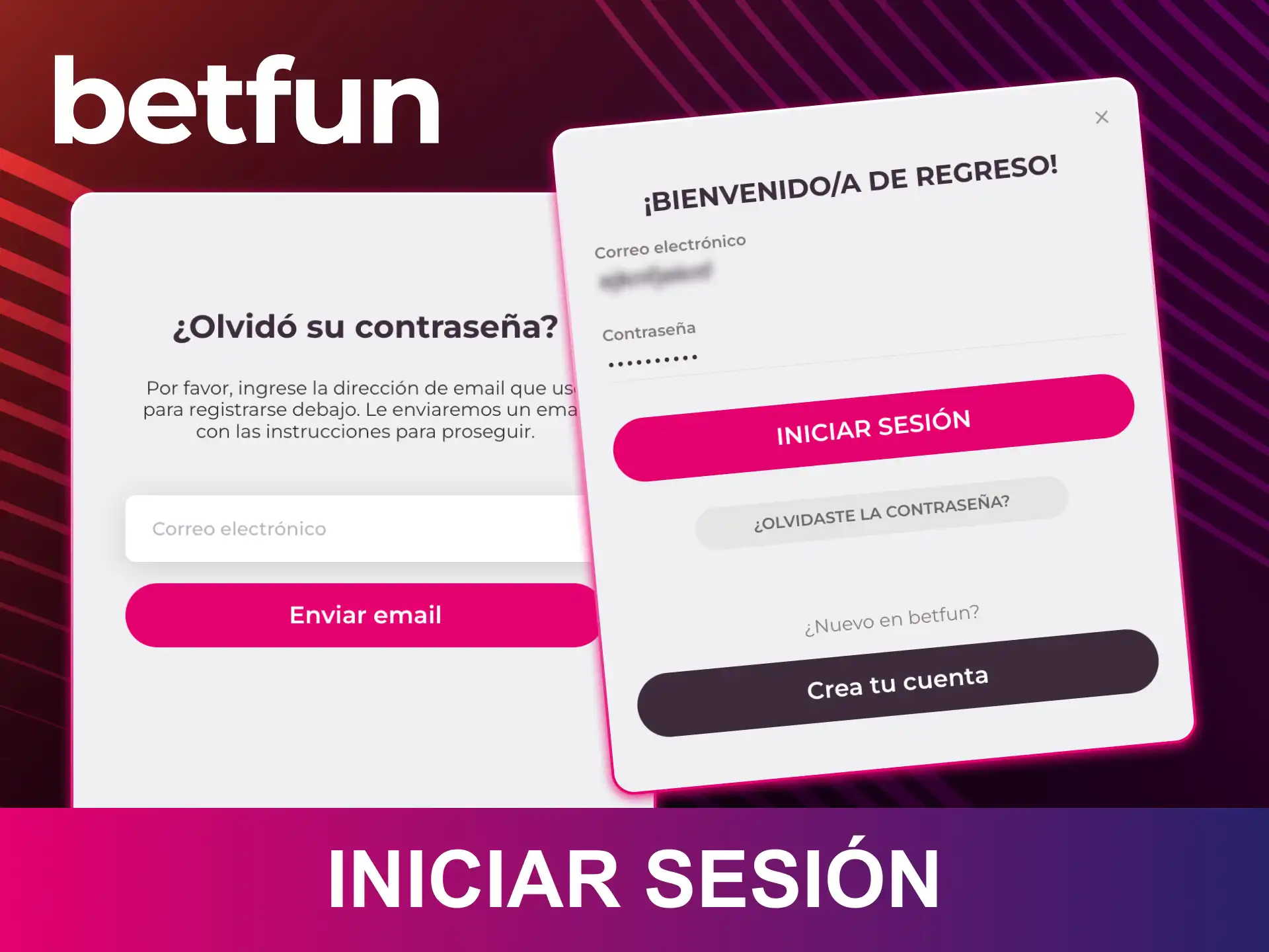 Haz clic para iniciar sesión en Betfun y acceder a tu cuenta de apuestas.