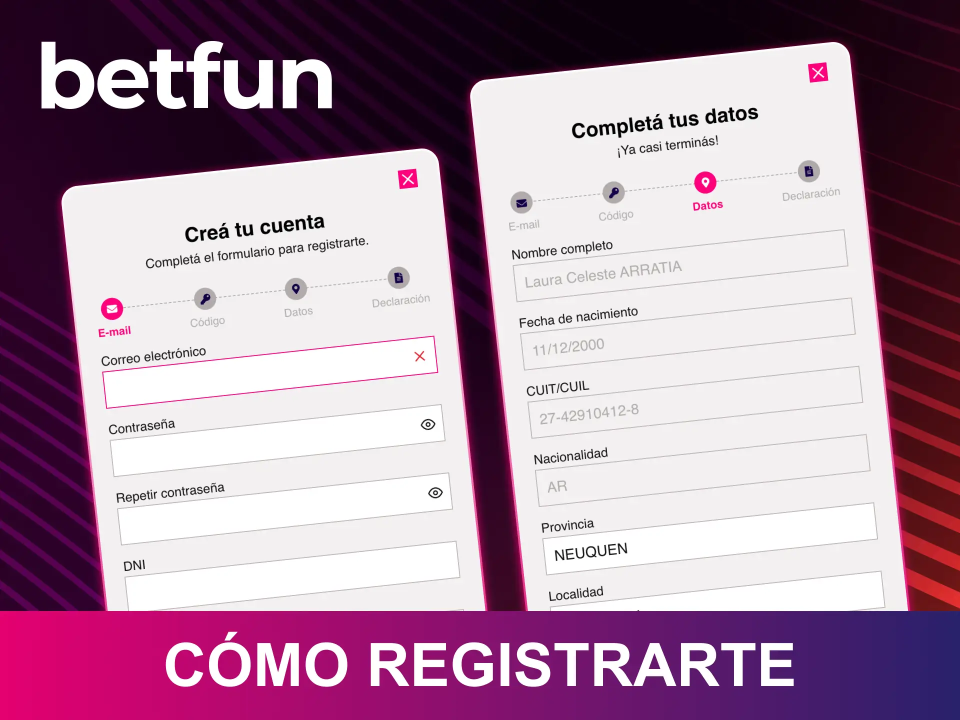 Sigue esta guía paso a paso y completa tu registro en Betfun rápidamente.