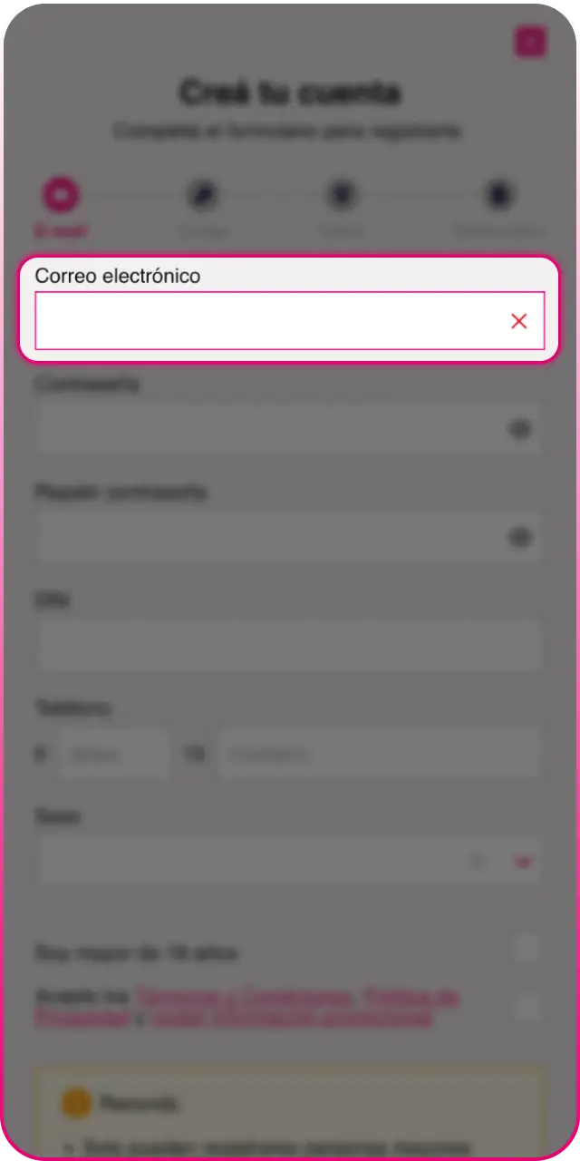 Elegí tu método de registro preferido antes de registrarte en Betfun.