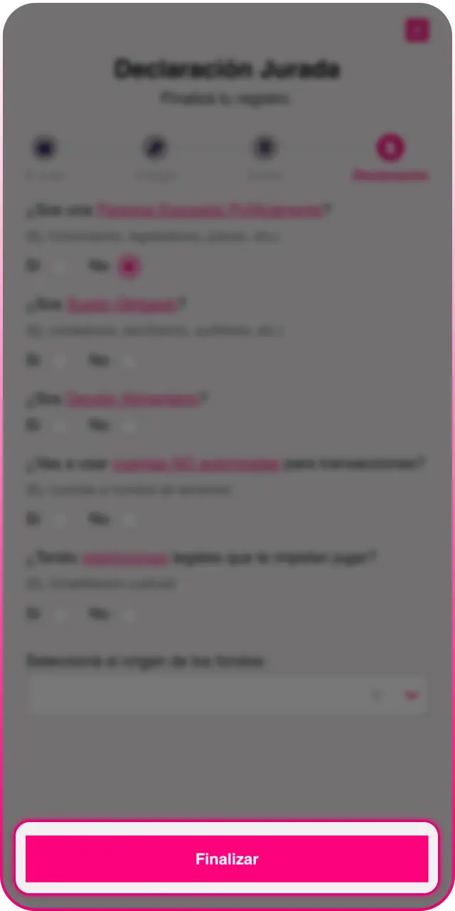 Verificá tu cuenta con tus documentos al registrarte en Betfun.